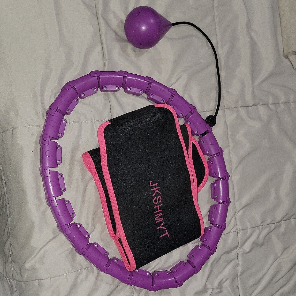 Purple Weighted Hula Hoop with Black Waist Belt